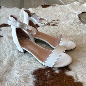 Girl's White Ankle-Strap Sandals